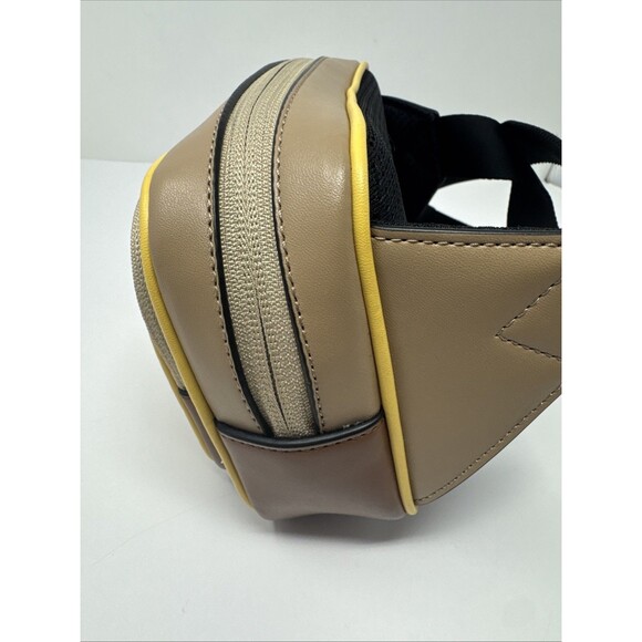 MICHAEL KORS Cooper Graphic Logo Sling Pack Yellow Brown NICE - Picture 6 of 12
